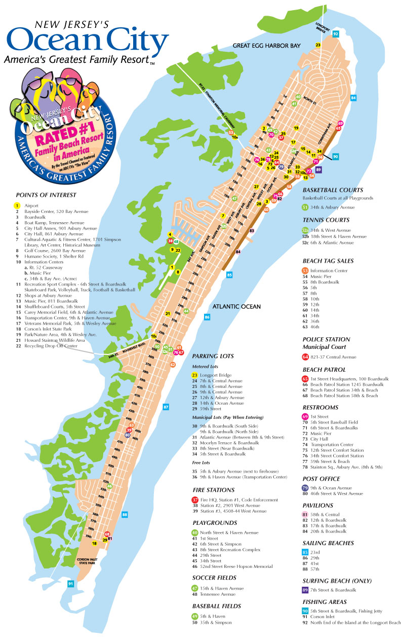 Ocean City NJ Street Map