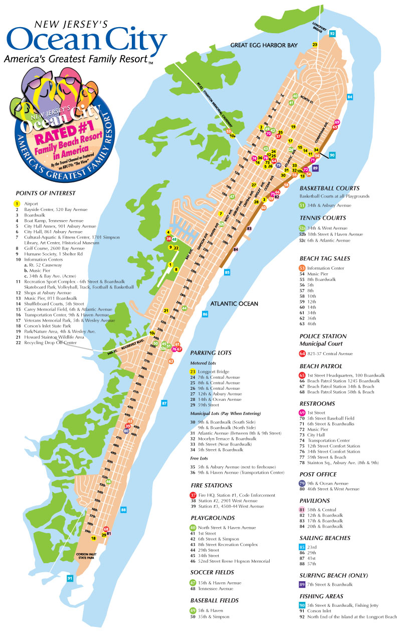 Map Of Ocean City Nj With Street Names Ocean City Nj Street Map | Berger Realty